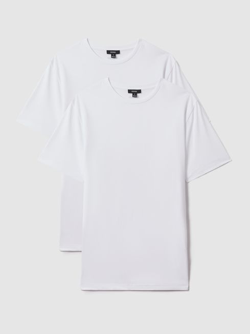 Pack of Two Crew-Neck T-Shirts in White - REISS
