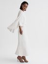 Reiss Naomi Cape Sleeve Asymmetric Maxi Dress - REISS