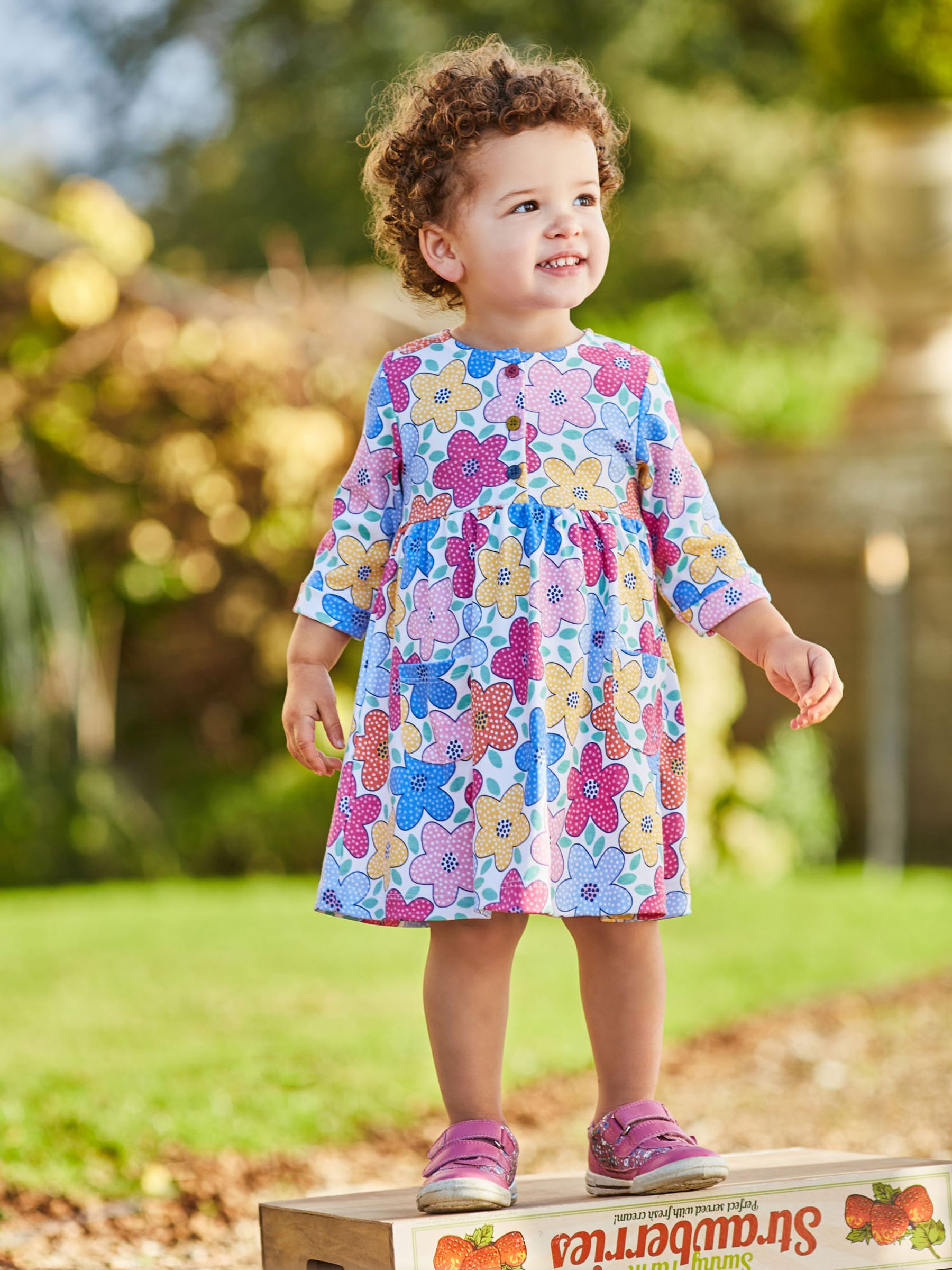 Buy JoJo Maman Bébé Girls' Bold Floral Print Dress from the JoJo Maman ...
