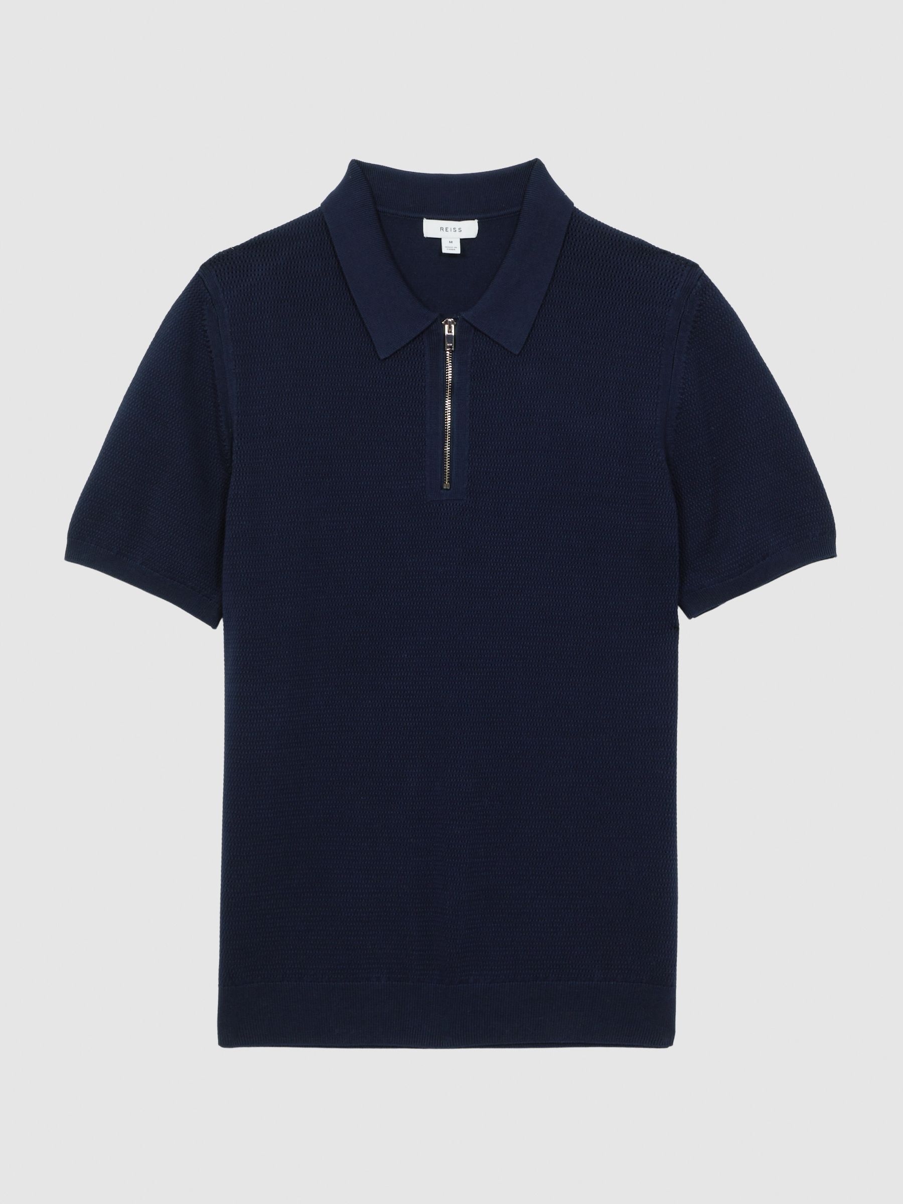 Reiss Fizz Knitted Half-Zip Polo T-Shirt | REISS USA