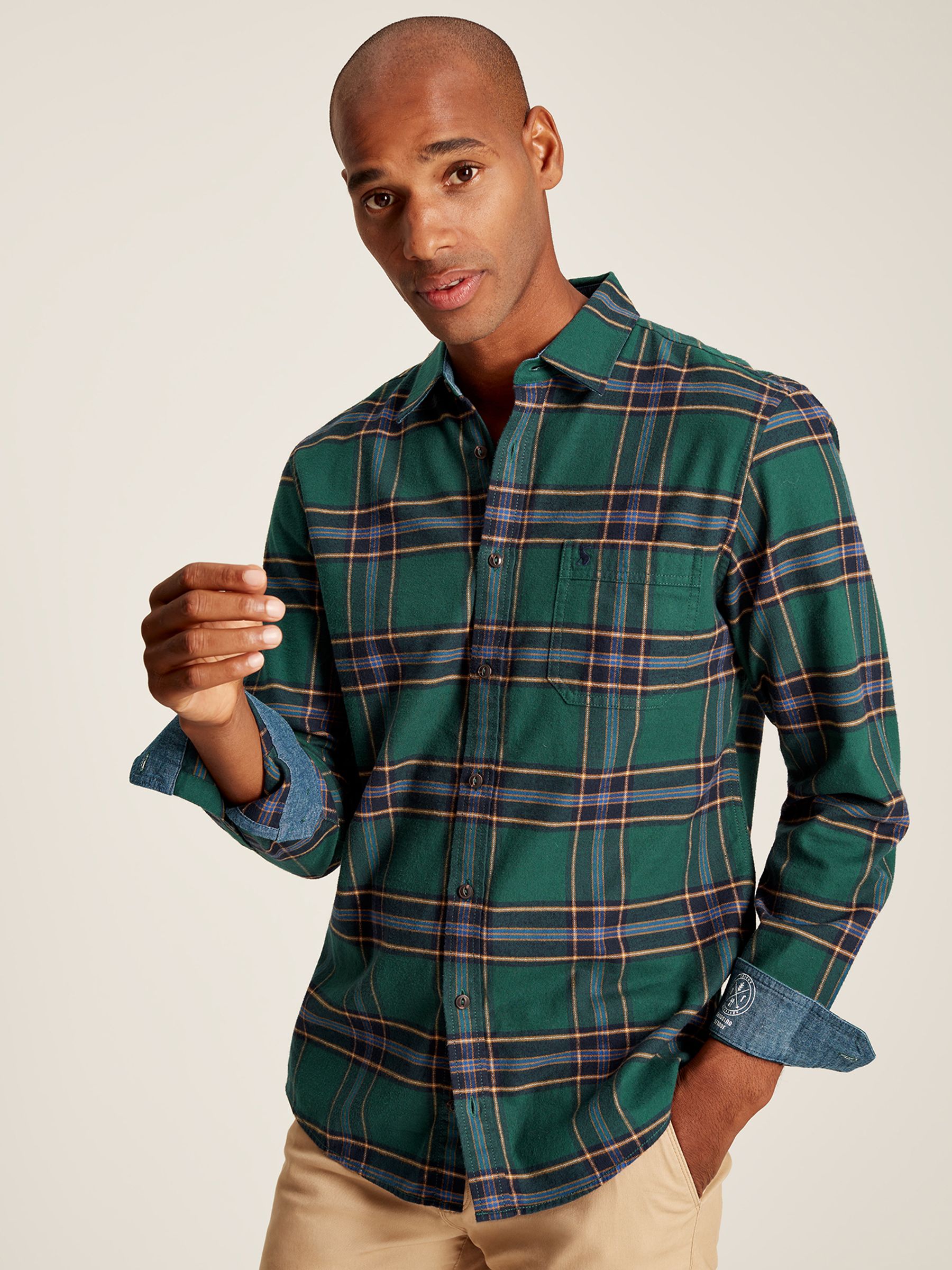 Buy Buchannan Green Cotton Check Shirt from the Joules online shop