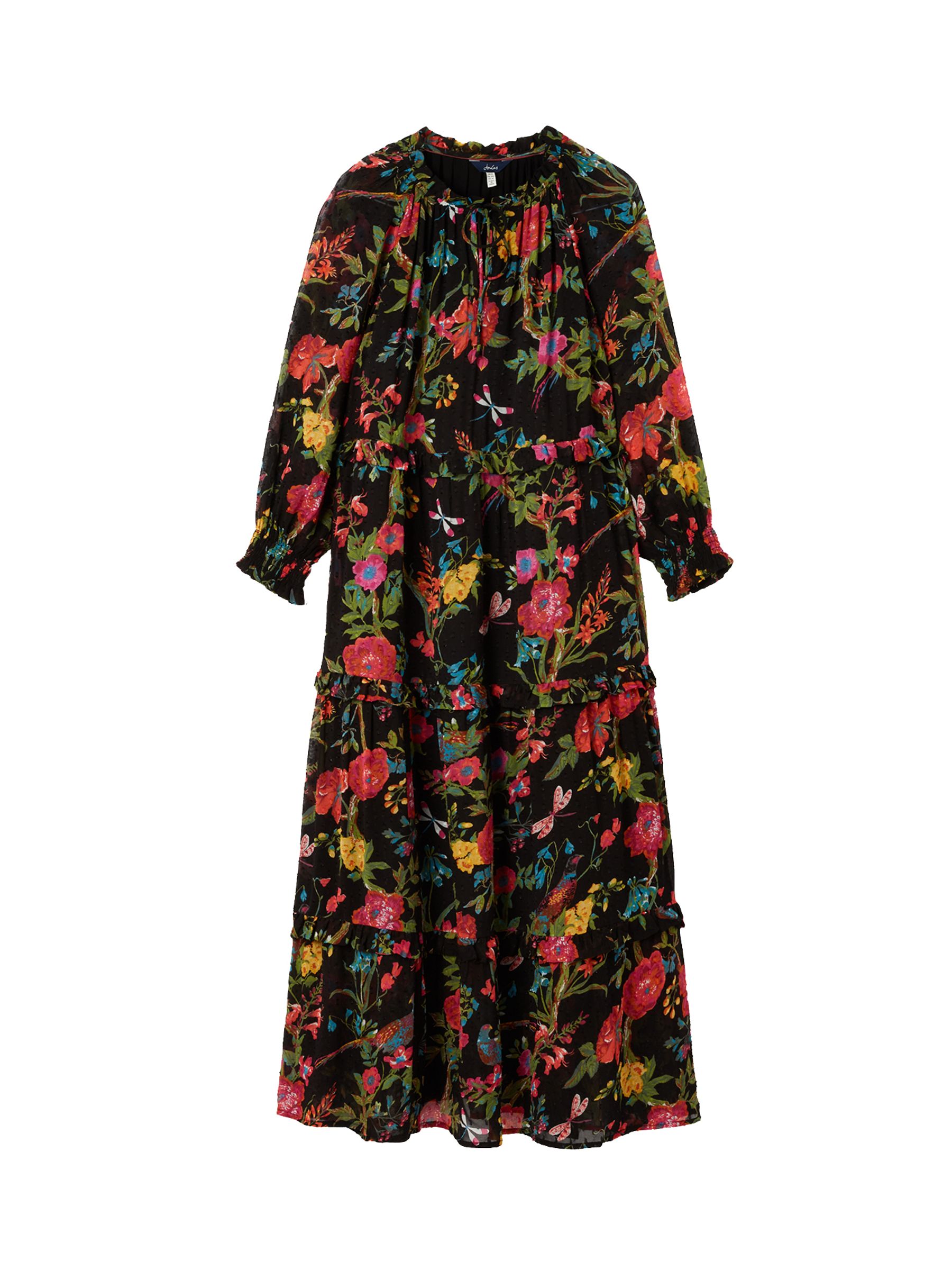 Buy Joules Black Brooke Tiered Long Sleeve Frill Dress from the Joules ...