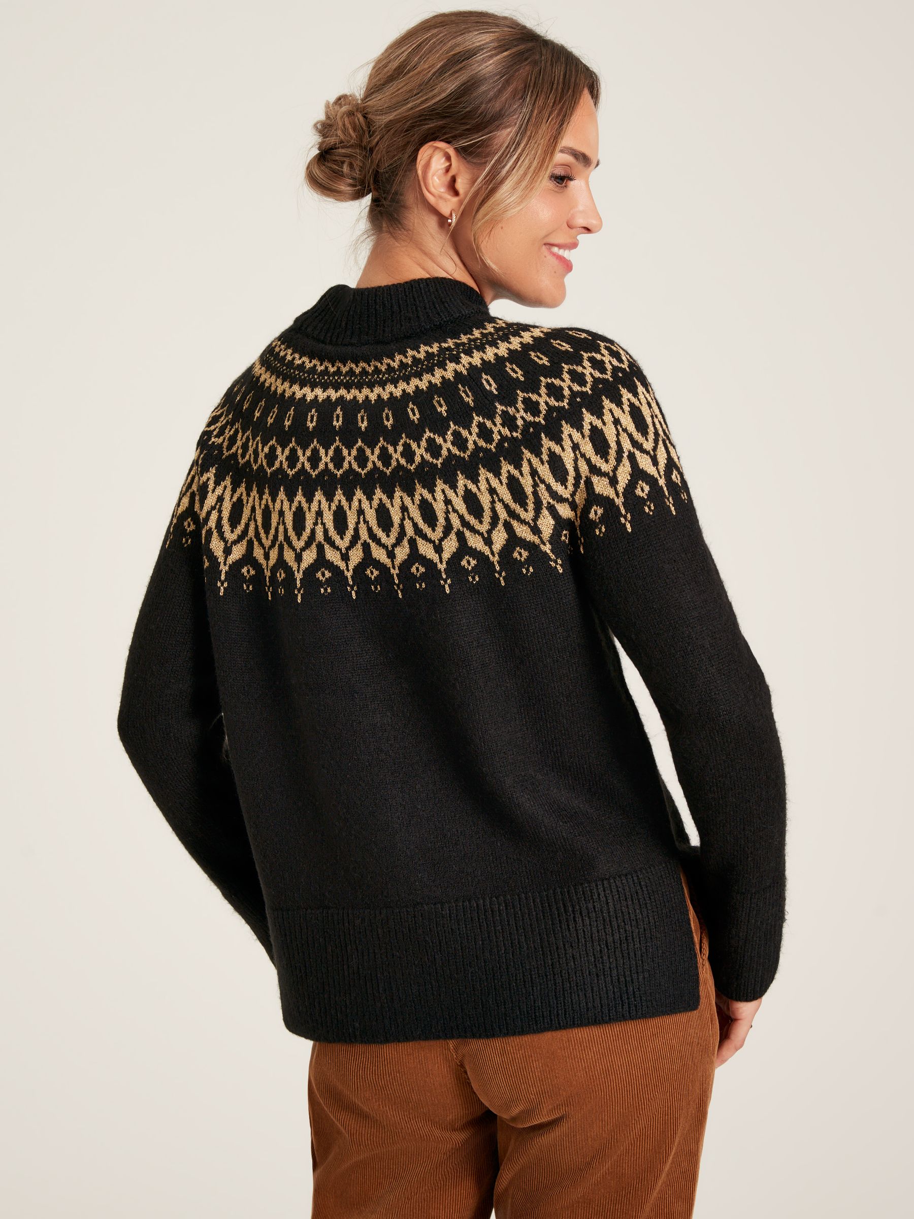 Buy Katherine Black Fair Isle Jumper from the Joules online shop