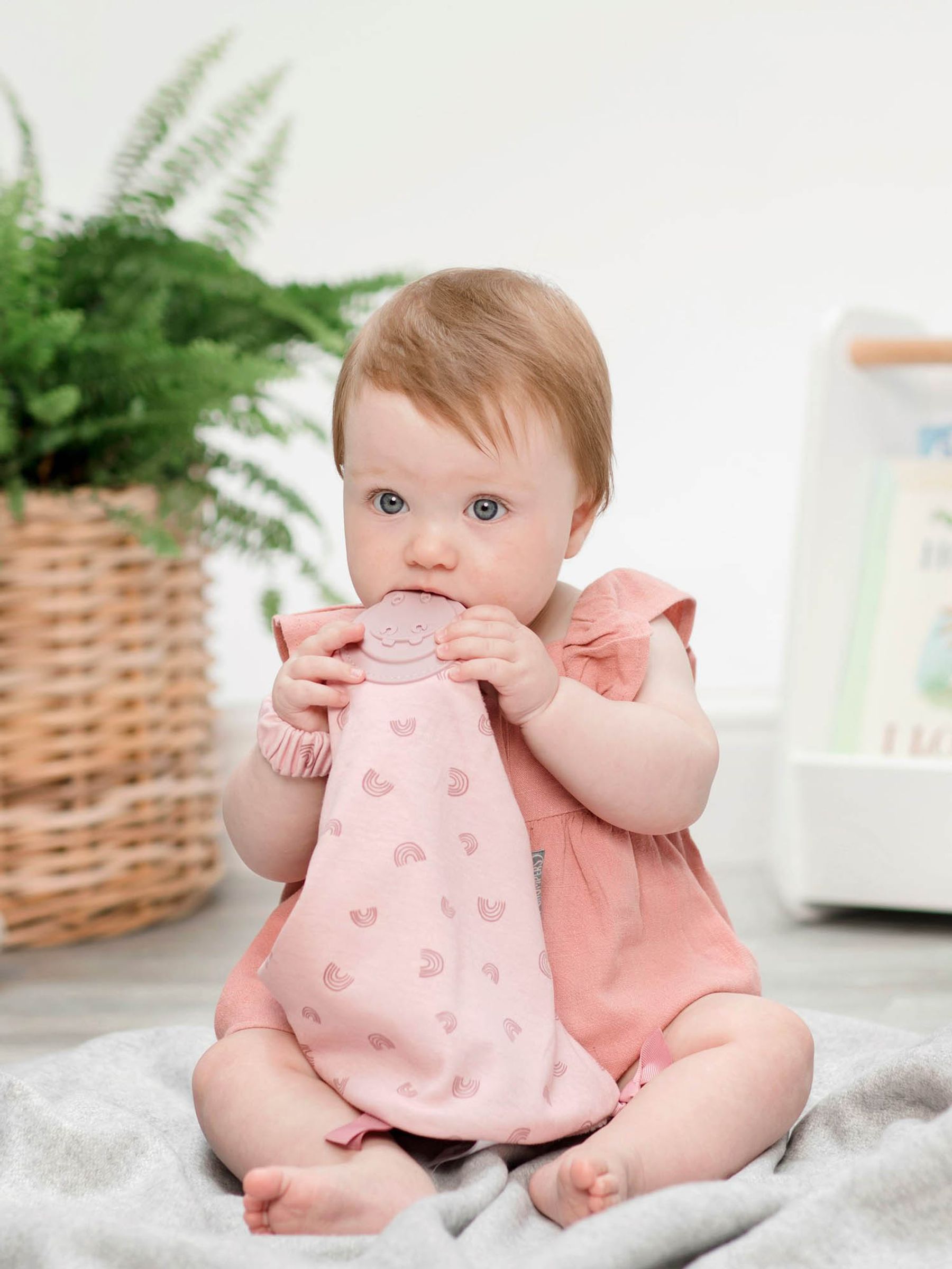 Buy Cheeky Chompers Rainbow Rose Baby Comforter with Teether from the JoJo Maman Bébé UK online shop