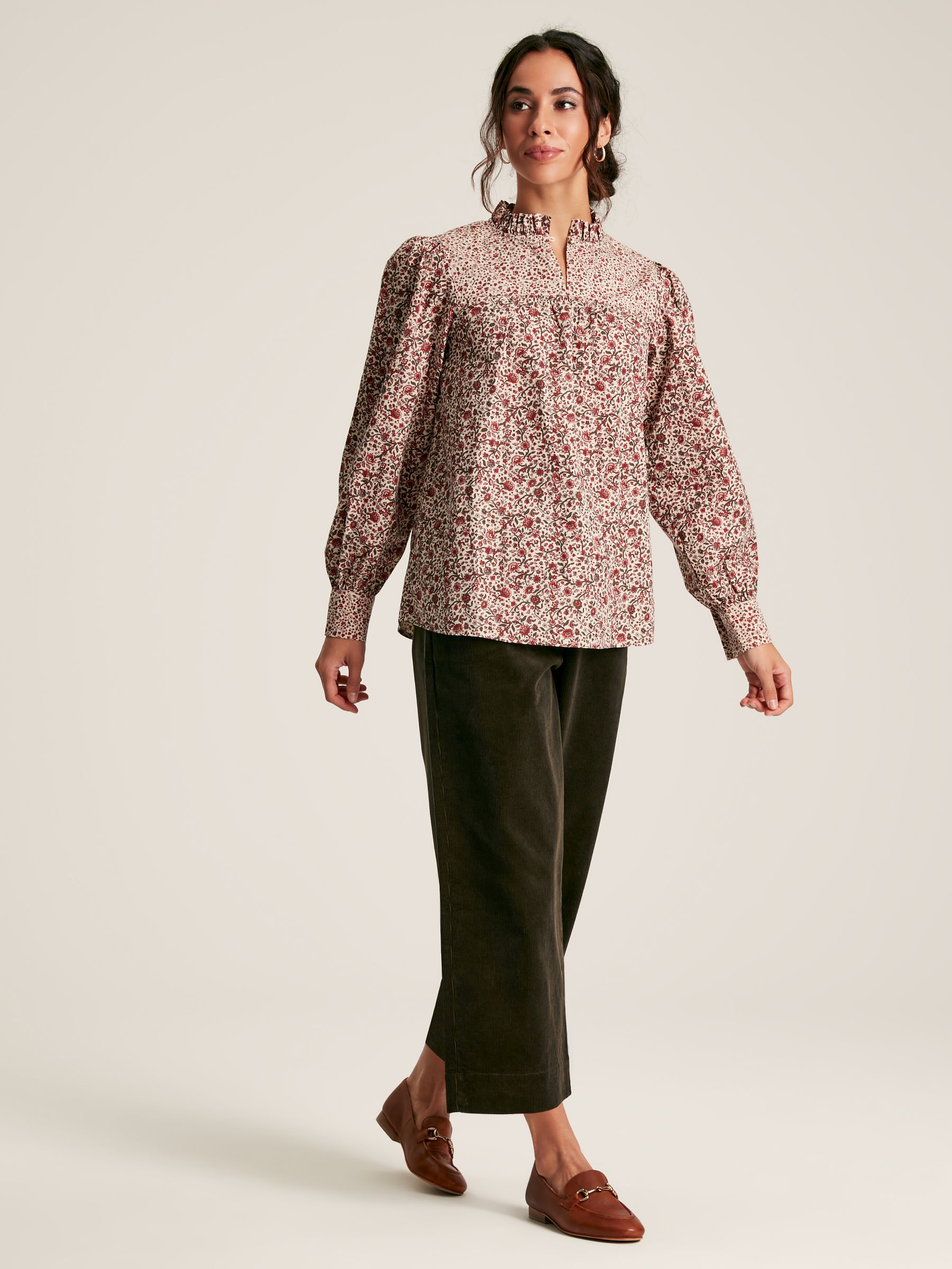 Buy Joules Rhea Long Sleeve Blouse with Frill Neck from the Joules ...