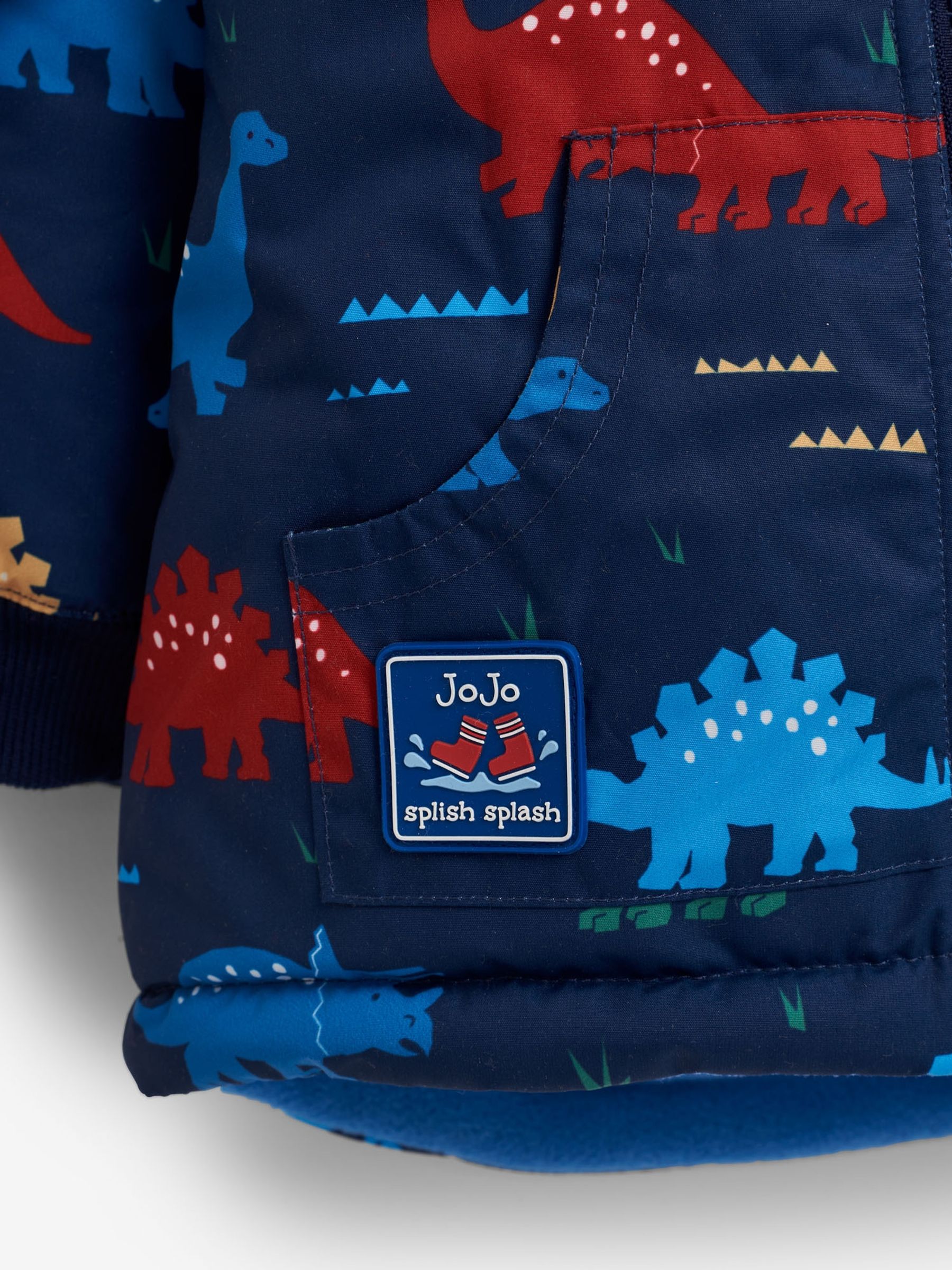 Buy Dinosaur Reversible Fleece Lined Jacket in Navy from the JoJo Maman ...