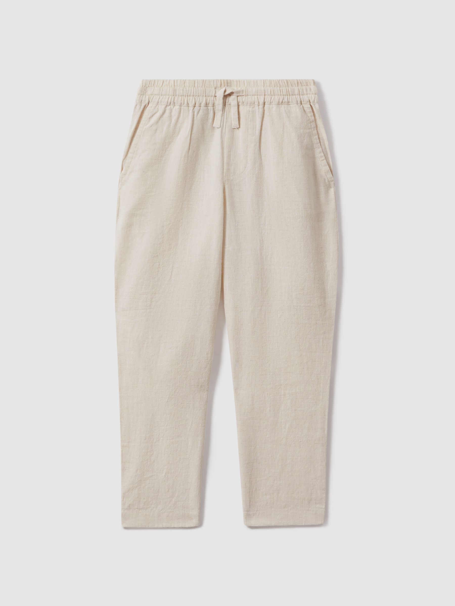 Reiss Wilfred Linen Drawstring Tapered Trousers - REISS