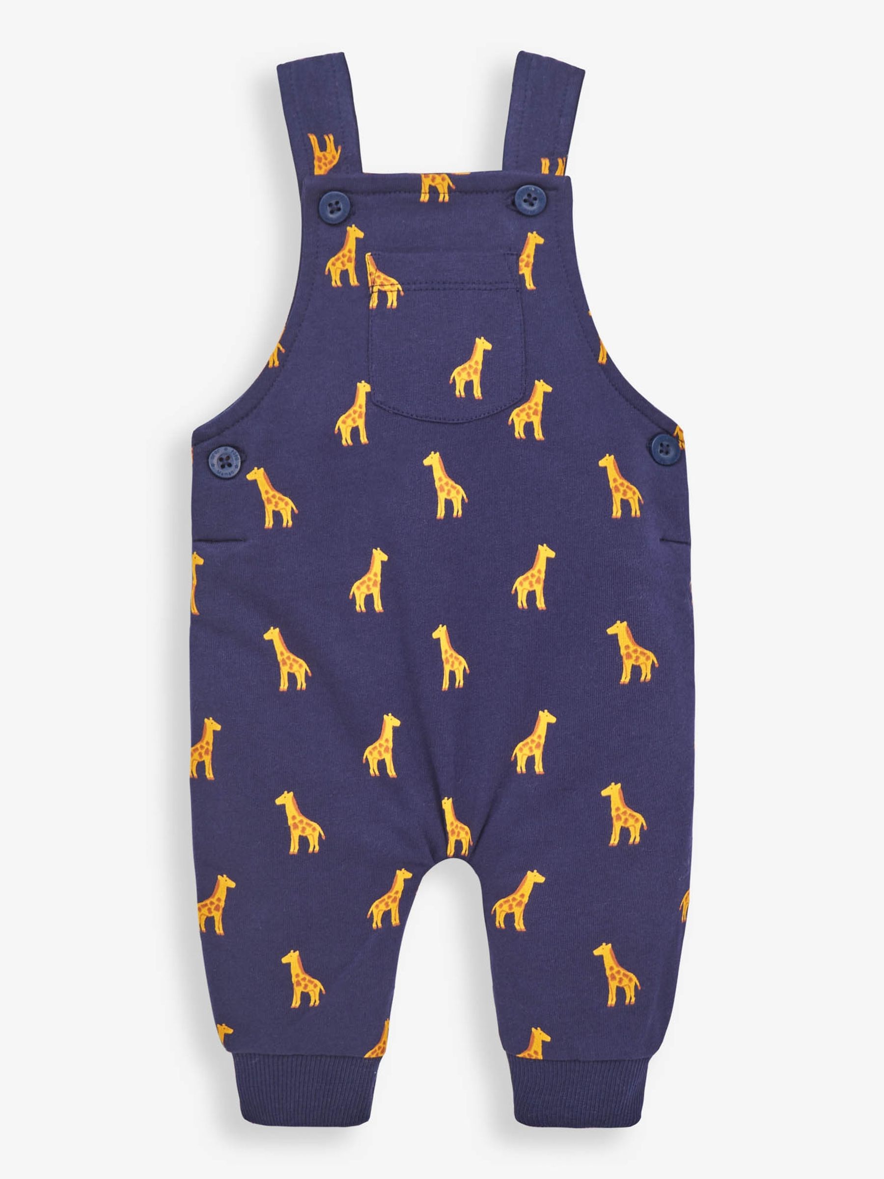 Buy JoJo Maman Bébé 2-Piece Giraffe Print Baby Dungarees Set from the