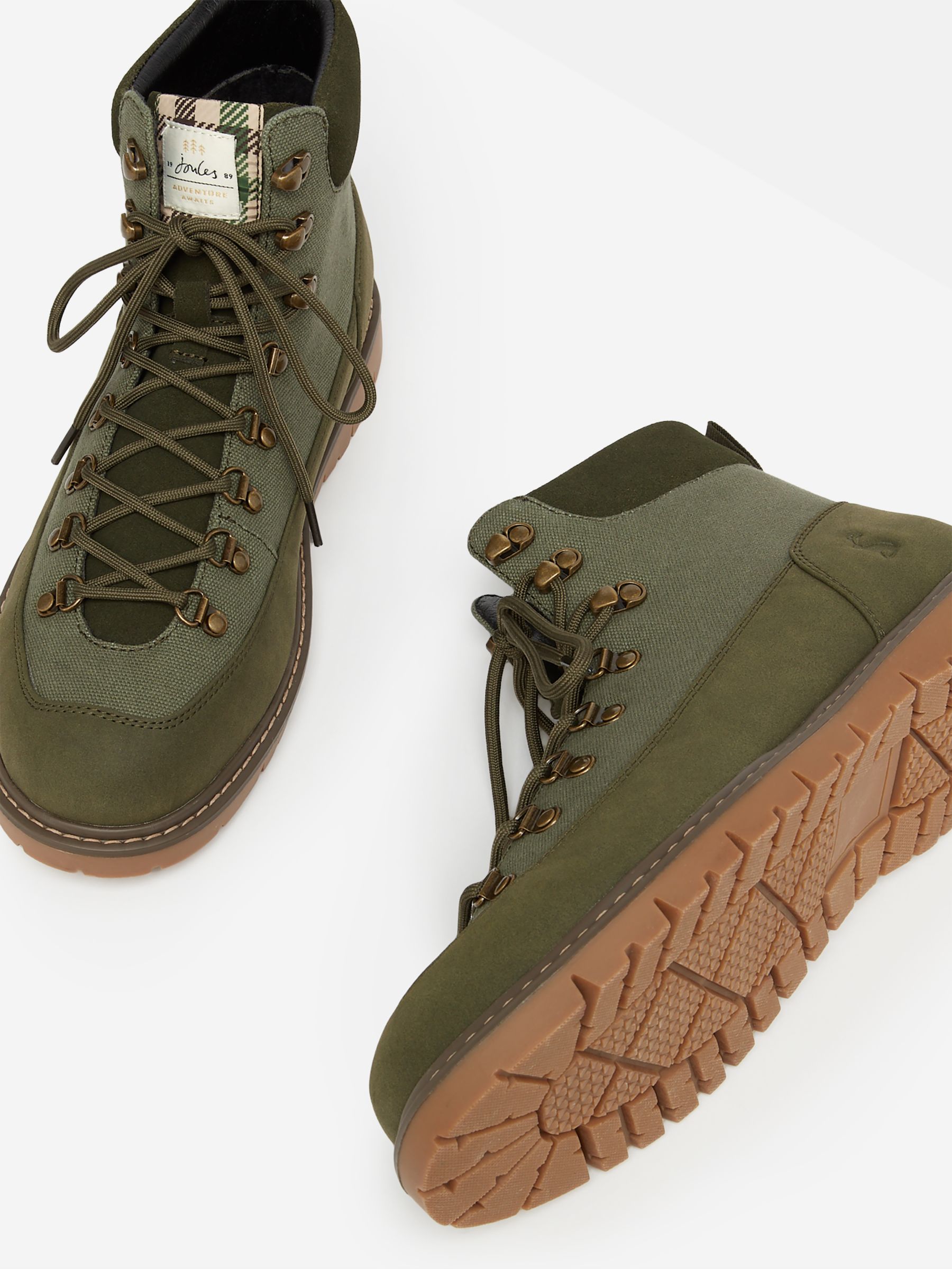 Buy Chester Khaki Green Lace Up Boots from the Joules online shop