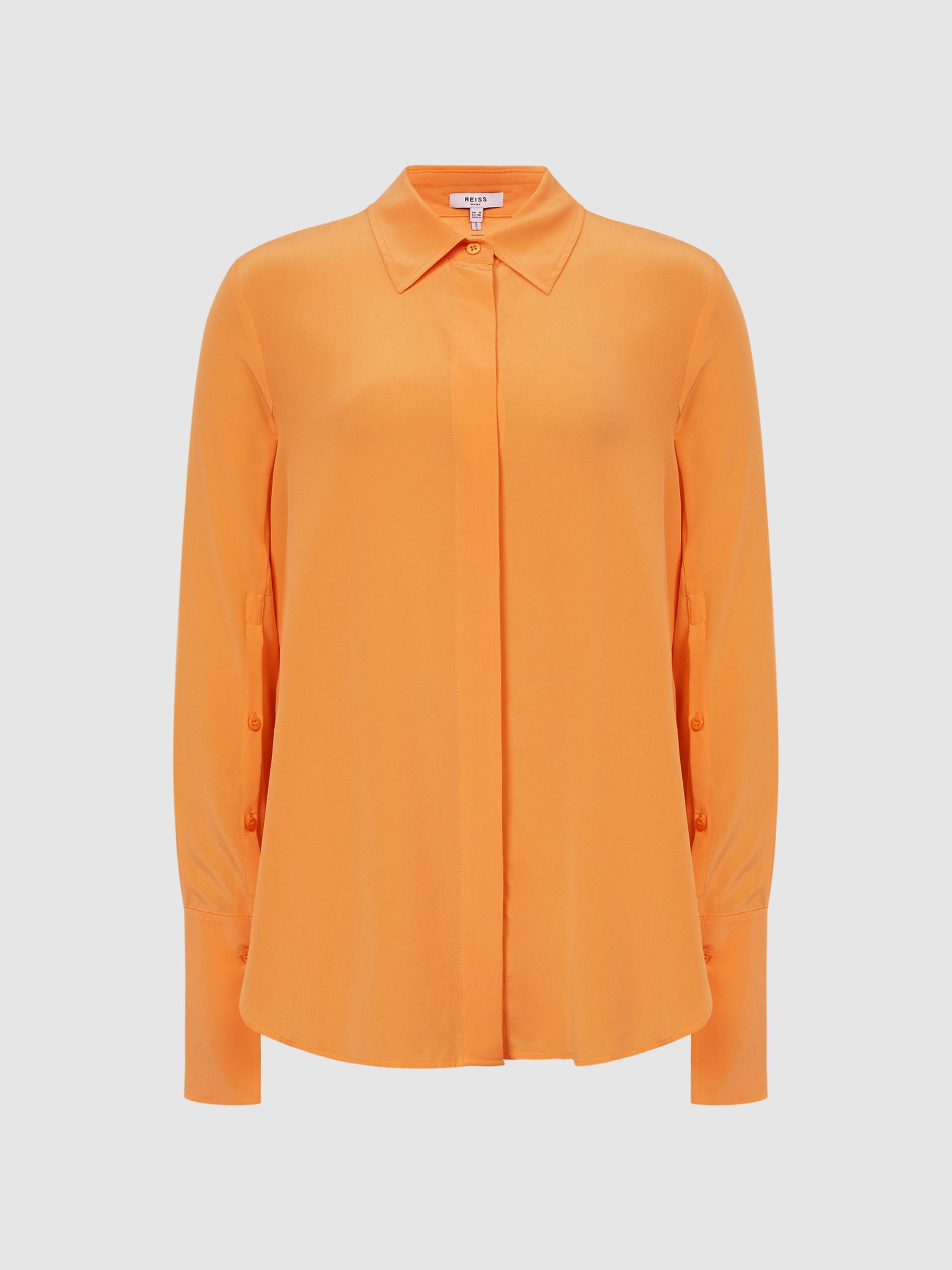 Silk Shirt in Orange - REISS