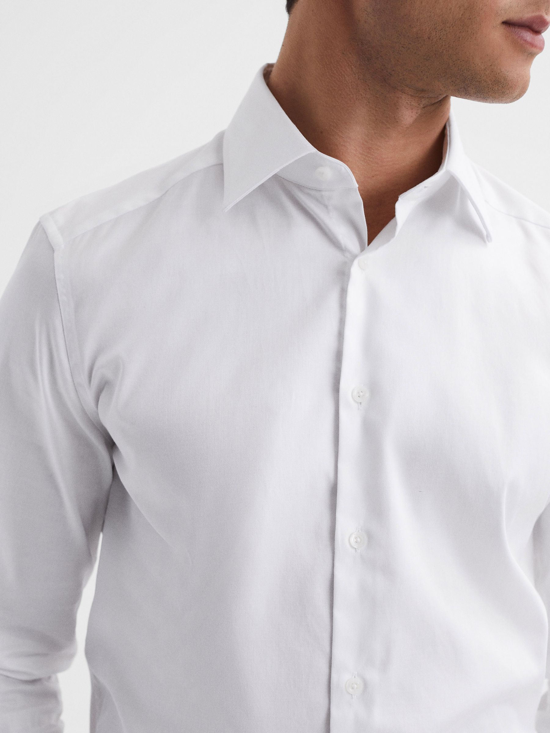 Reiss Frontier Slim Fit Cotton Blend Shirt | REISS USA
