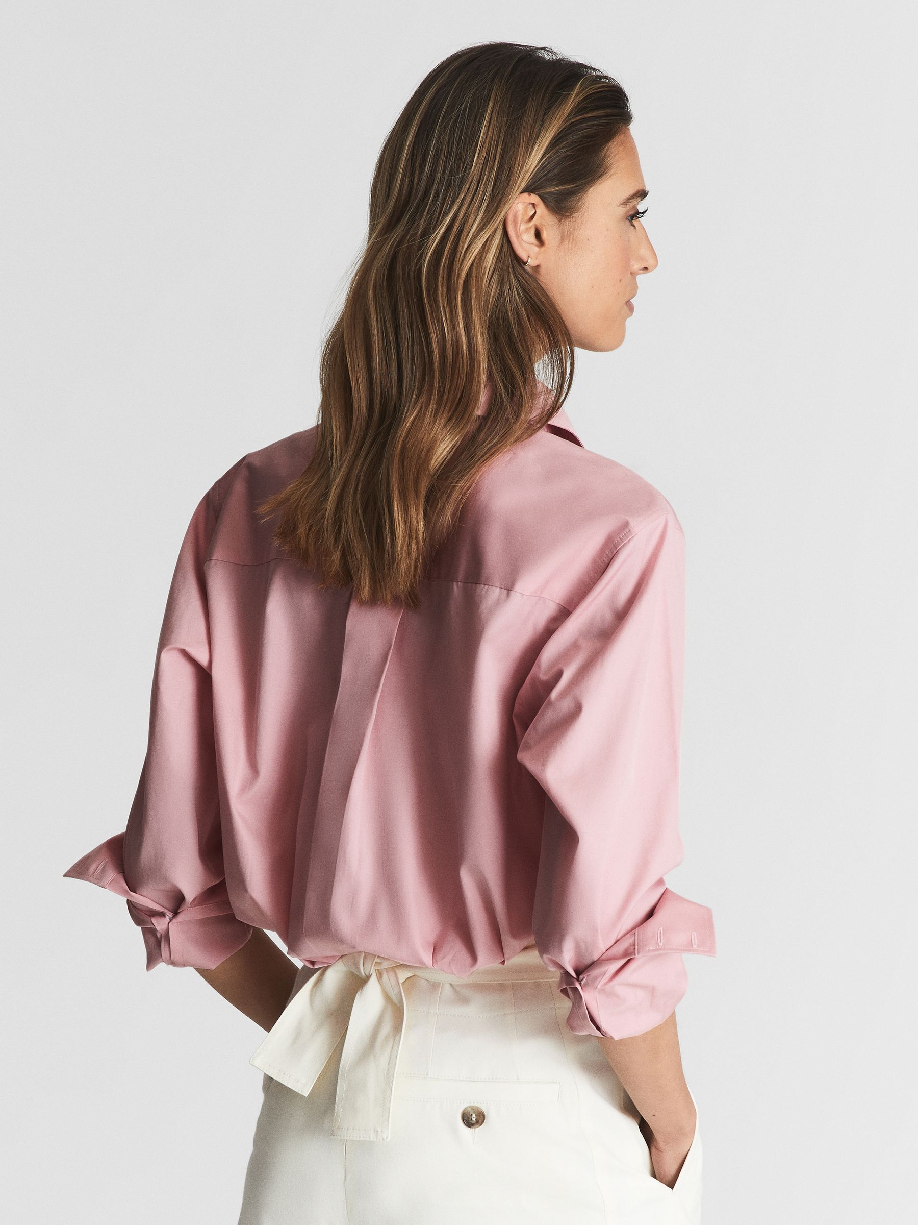 Cotton Poplin Shirt in Pink REISS