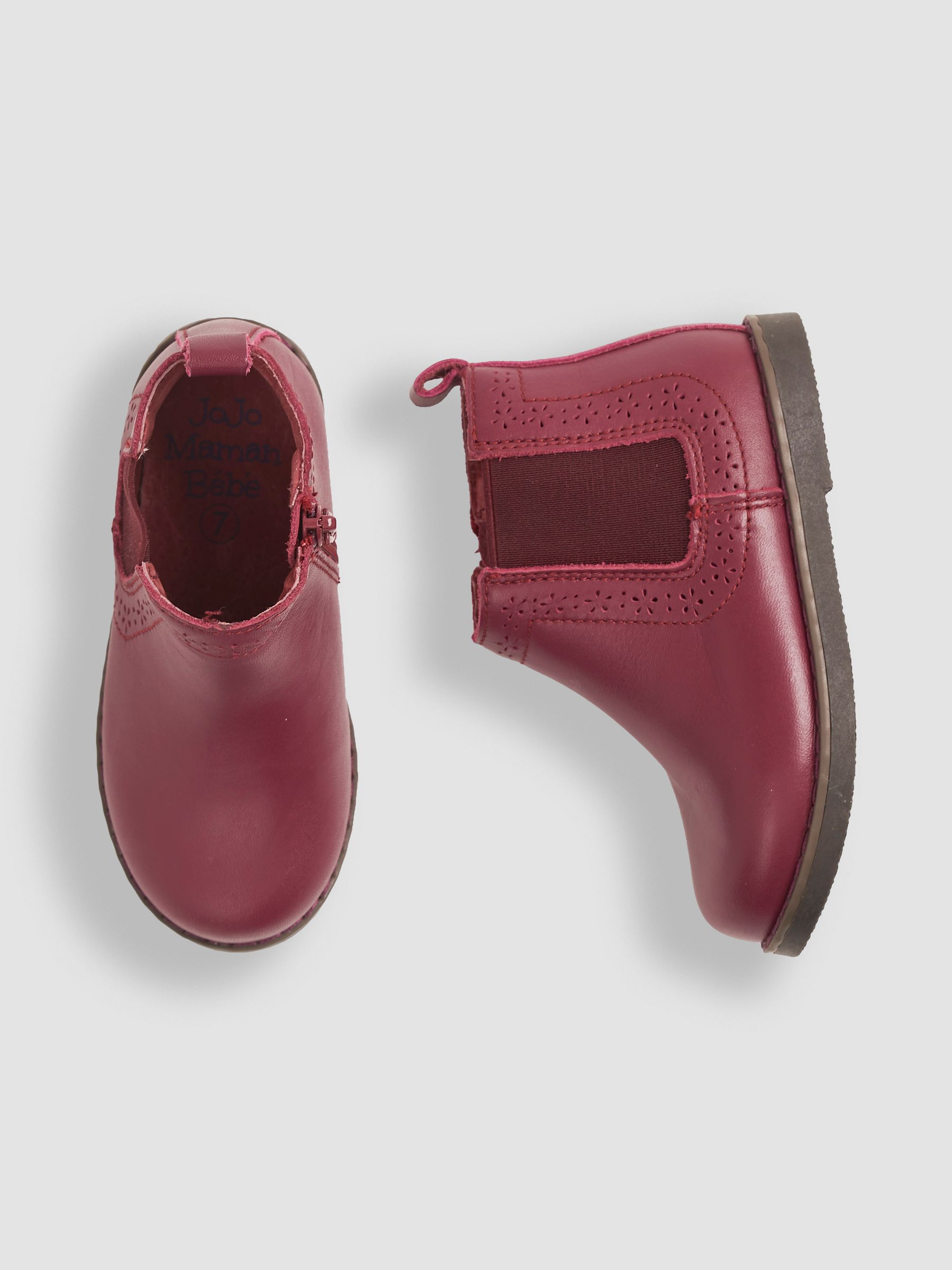 Buy Berry Girls' Pretty Leather Chelsea Boots from the JoJo Maman Bébé