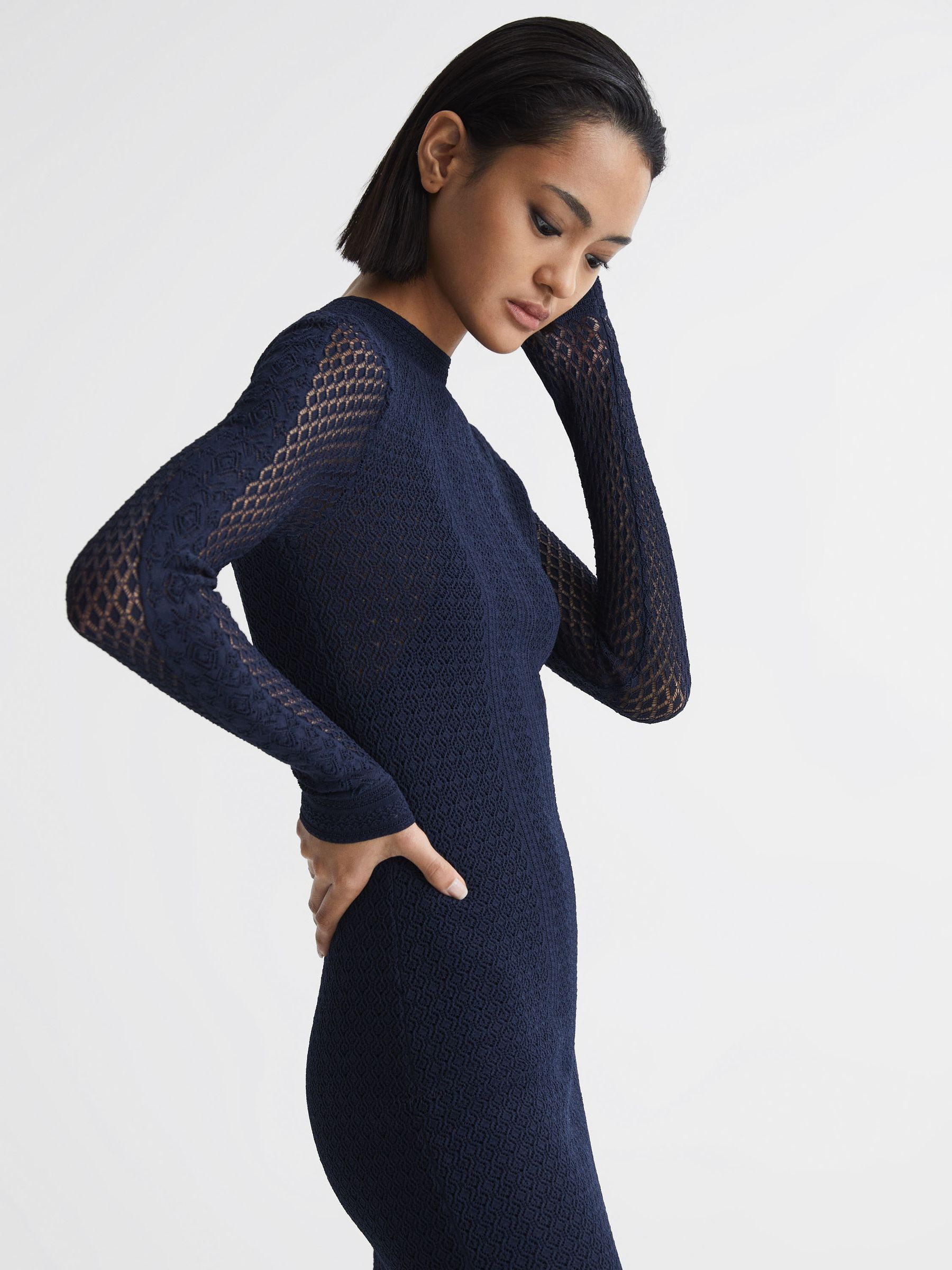 Reiss Lilibet Knitted Bodycon Midi Dress | REISS USA