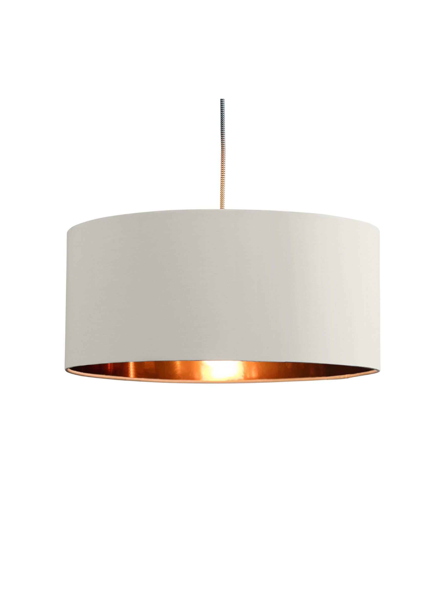 Buy Oro Pendant Drum Lamp Shade in White Clay/Copper from the Made