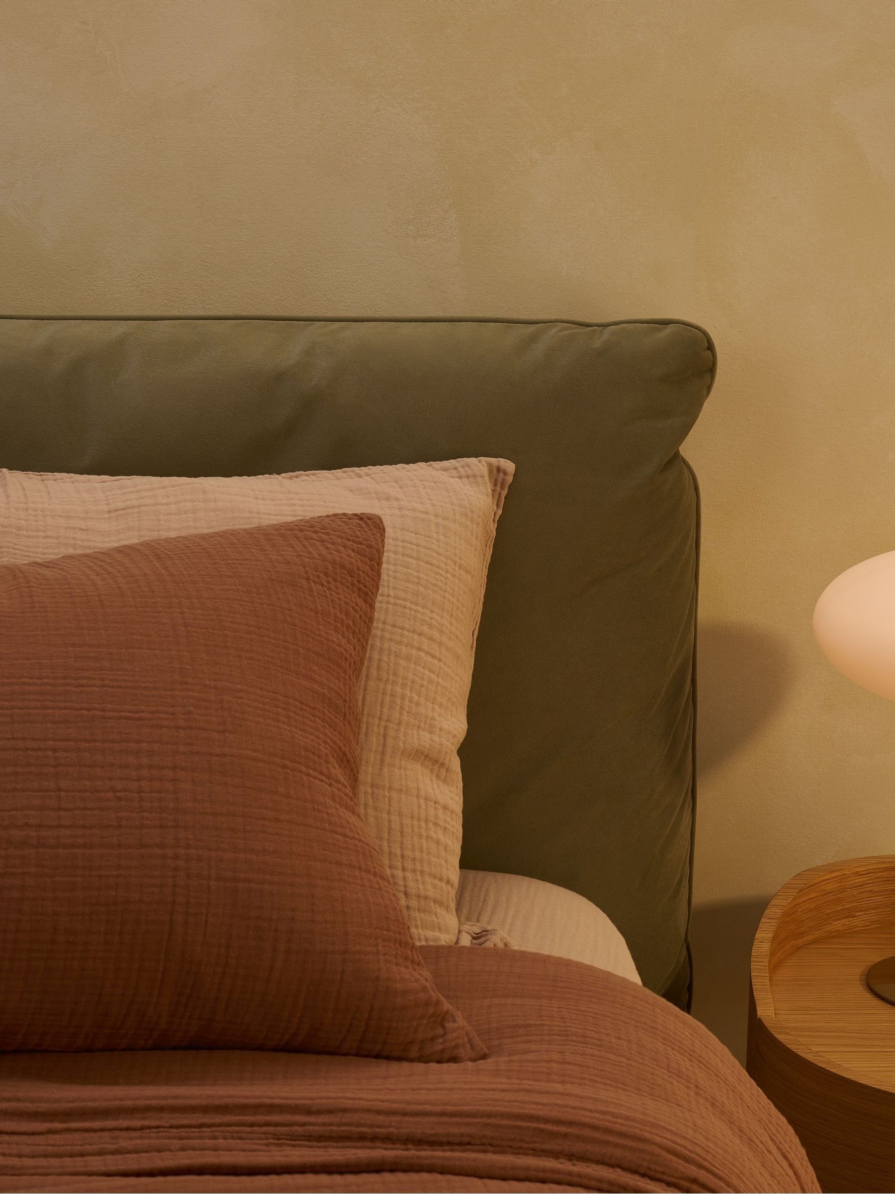 Buy Harlow Bed Bed Frame in Sage Green from the Made online shop