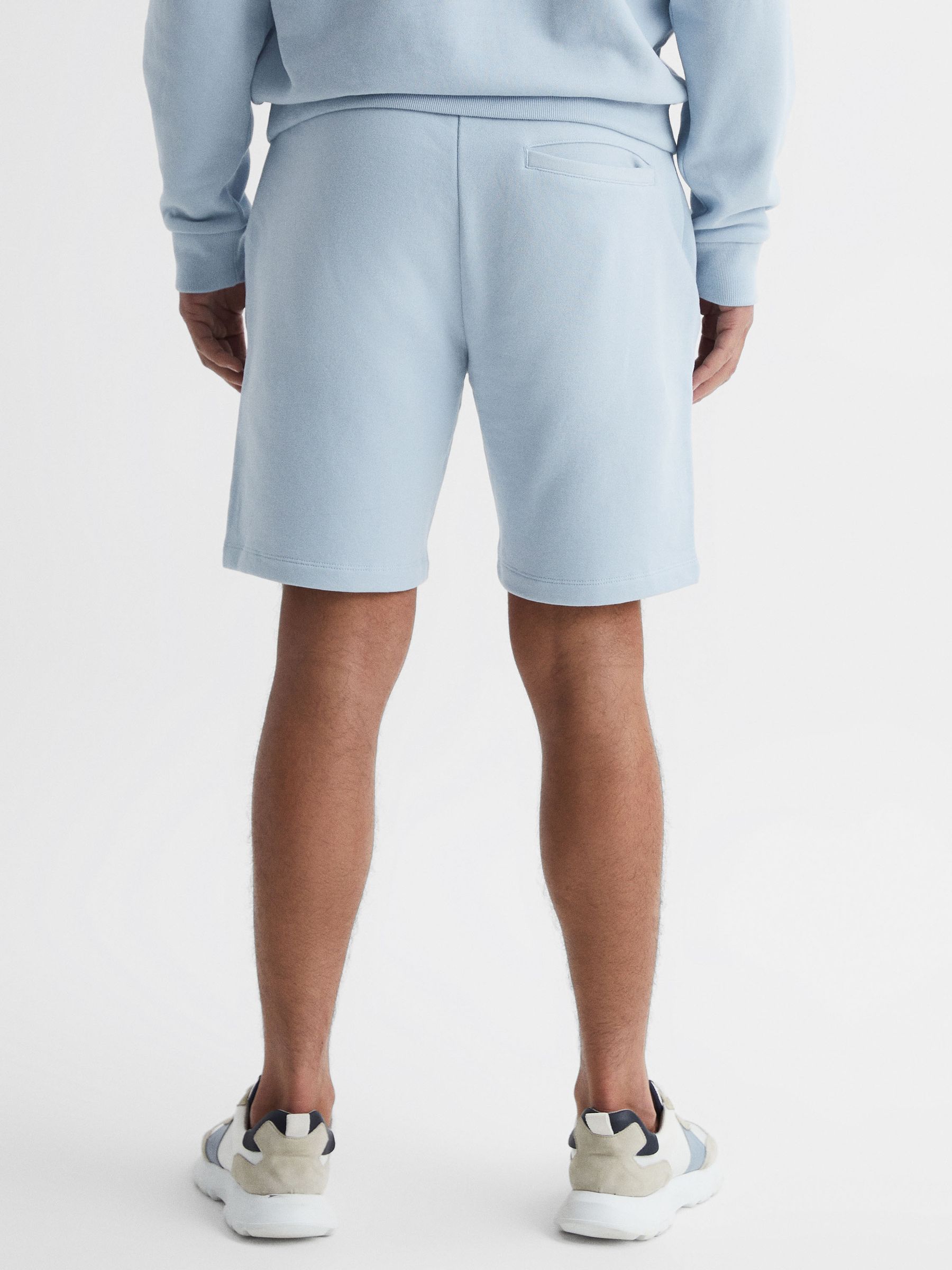 Garment Dye Jersey Shorts in Ice Blue - REISS