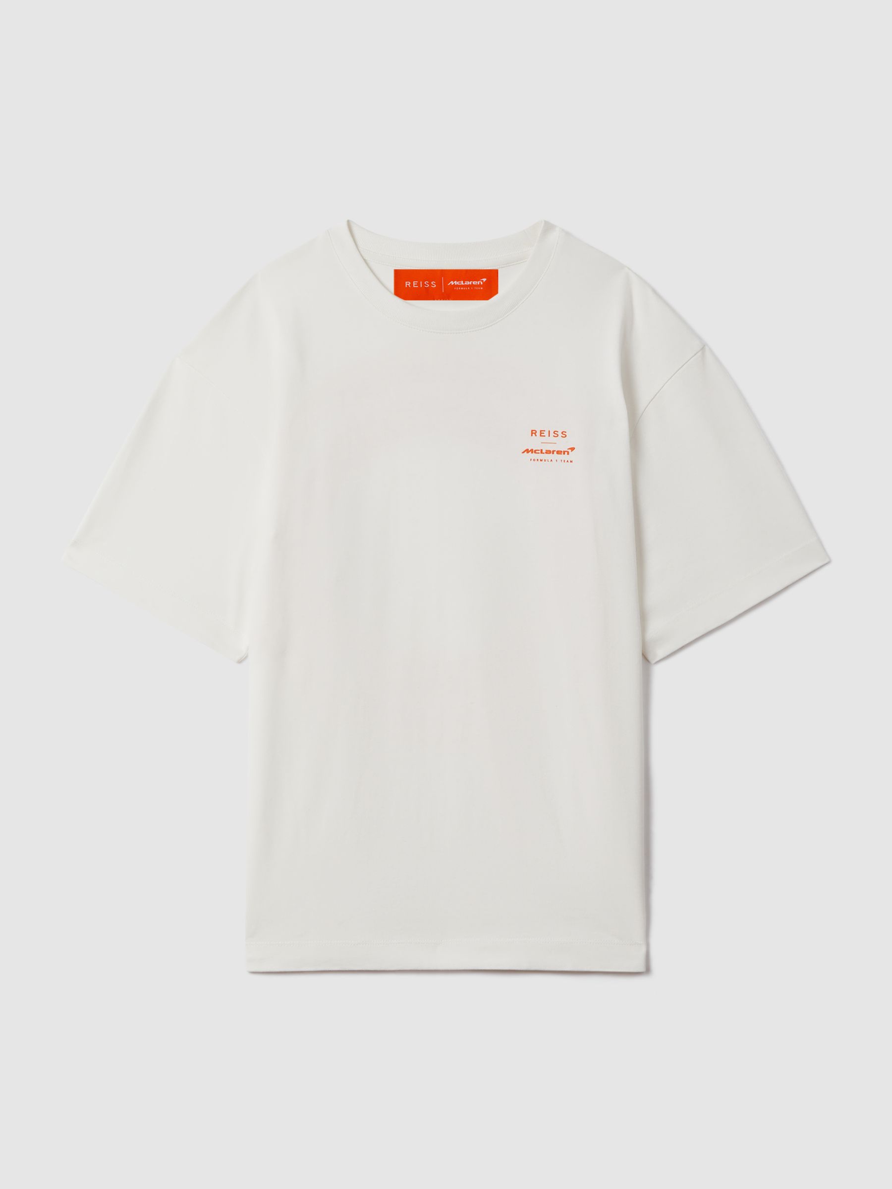 McLaren F1 Oversized Cotton Crew Neck T-Shirt in White - REISS