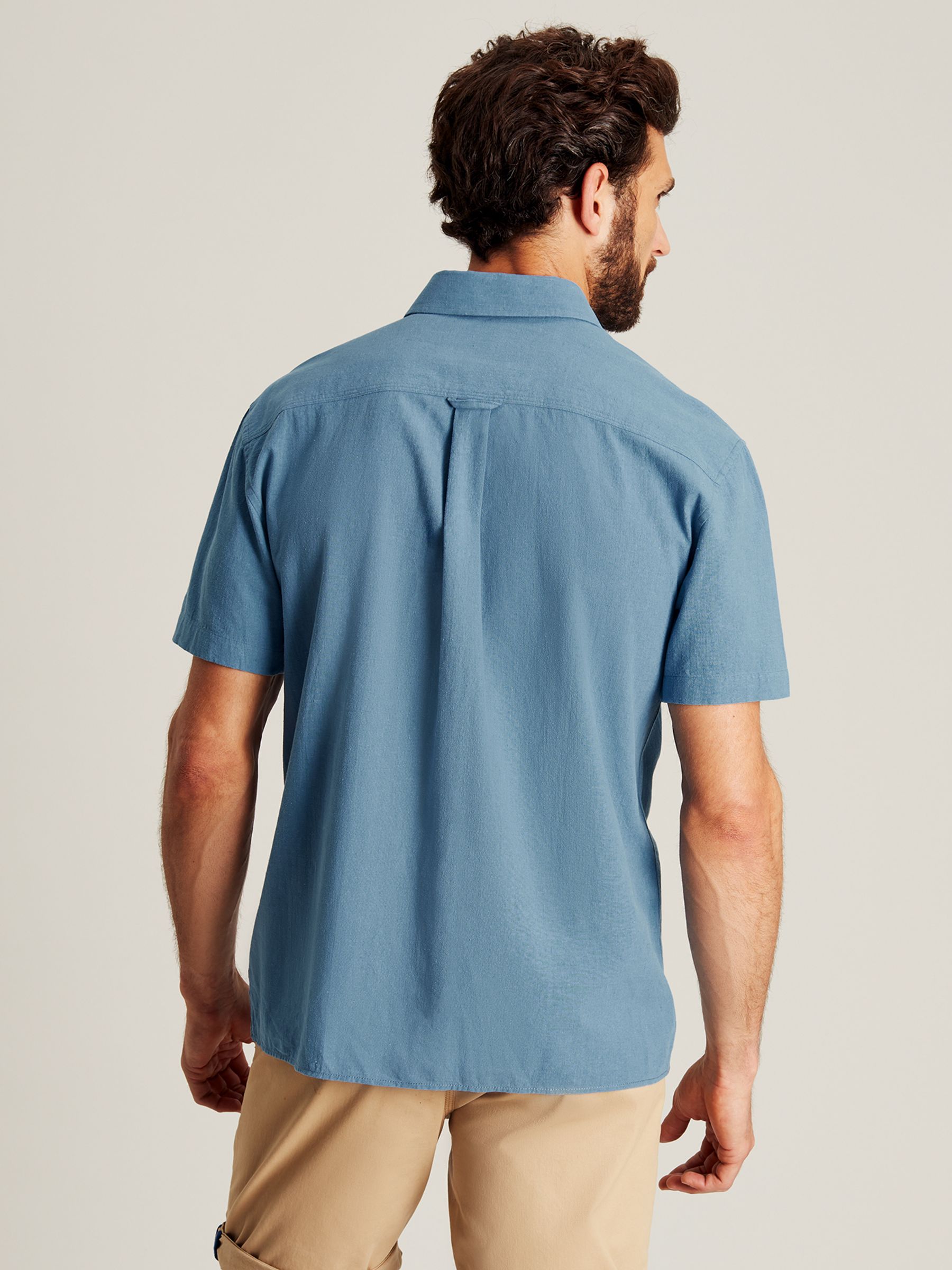 Buy Breaker Blue Short Sleeve Linen Shirt from the Joules online shop