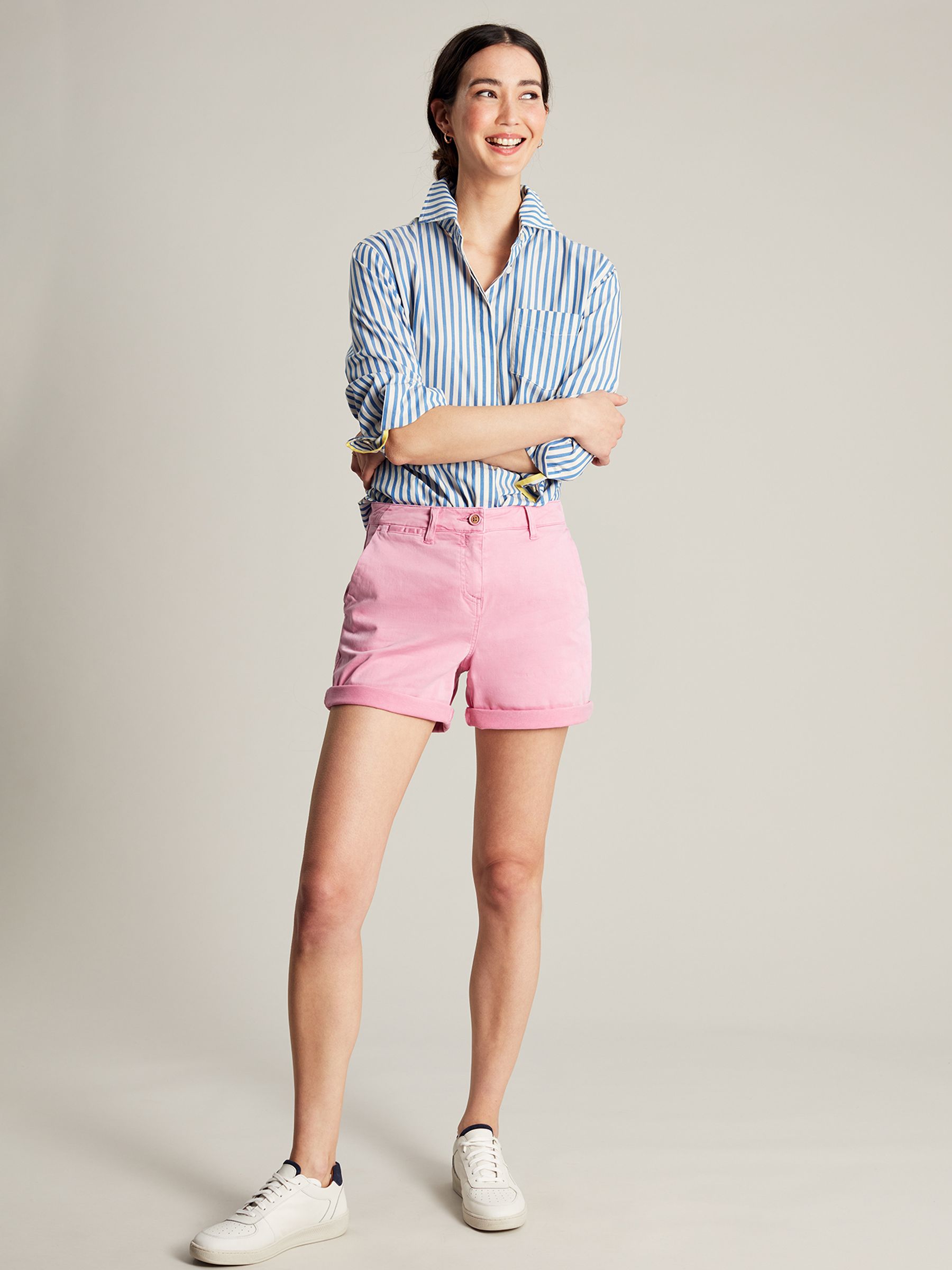 Buy Joules Pink Cruise Mid Thigh Length Chino Shorts from the Joules ...