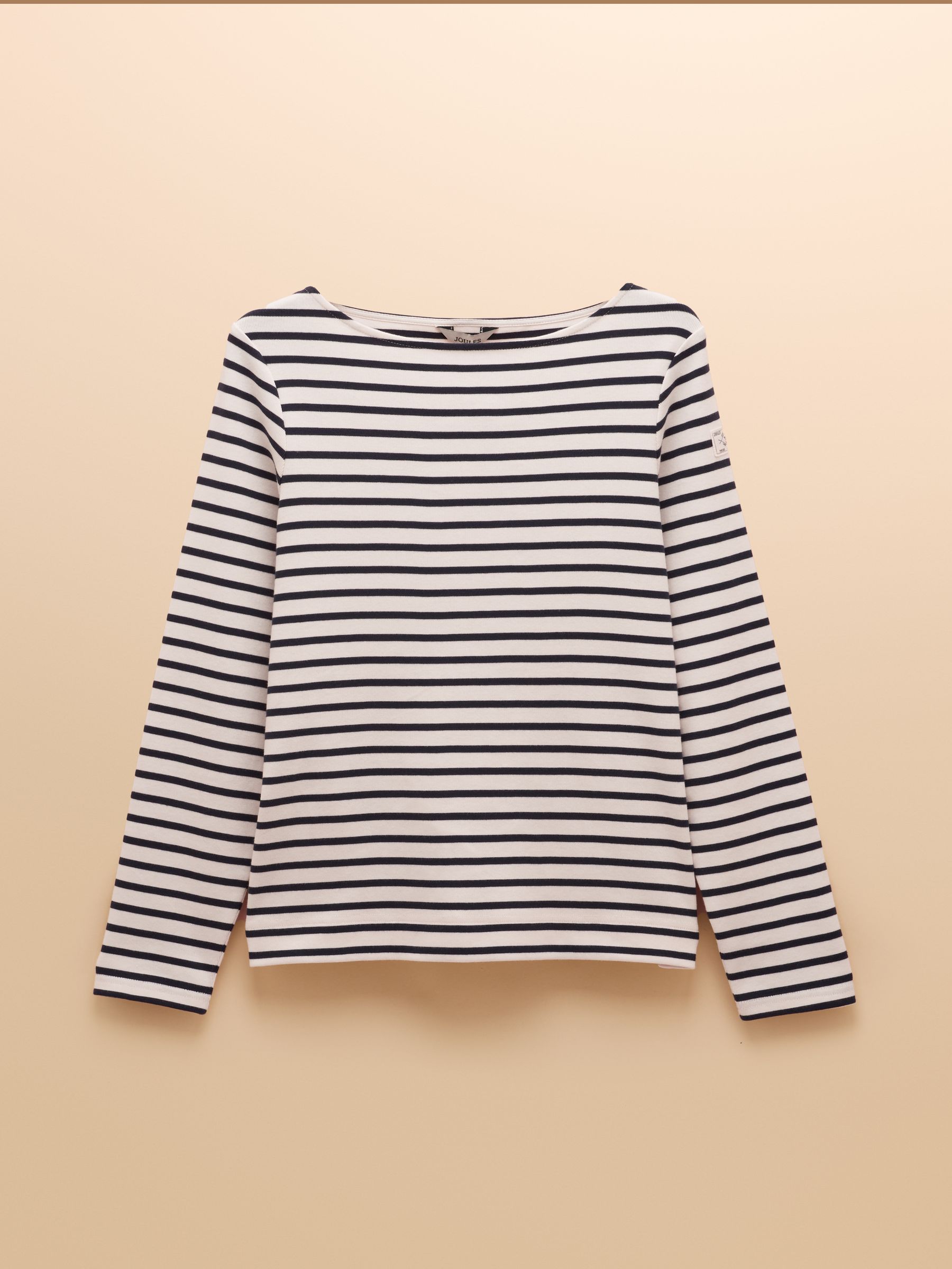 Joules Harbour Brown/ White Boat Neck Breton Top
