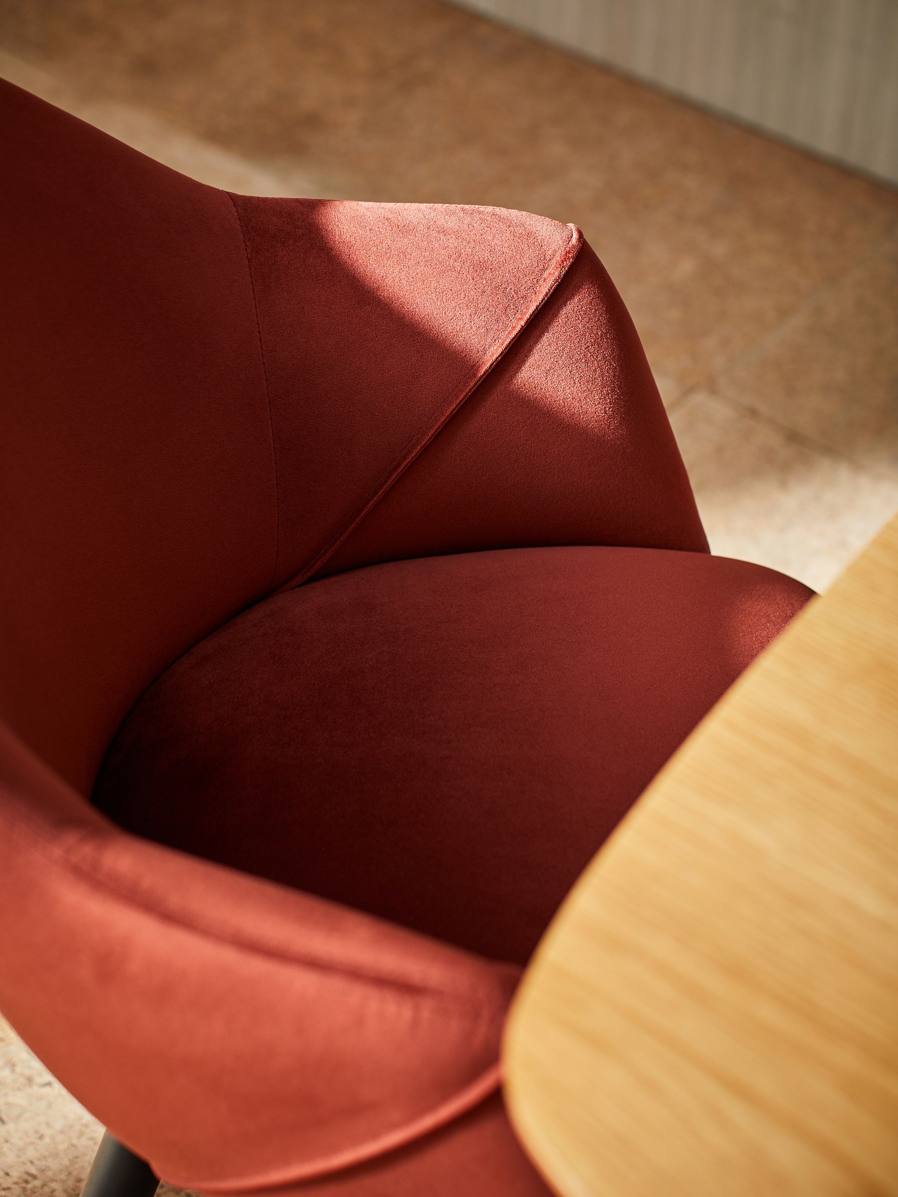 Buy Set of 2 Lule Arm Dining Chairs in Rust Red and Black Legs from the Made online shop