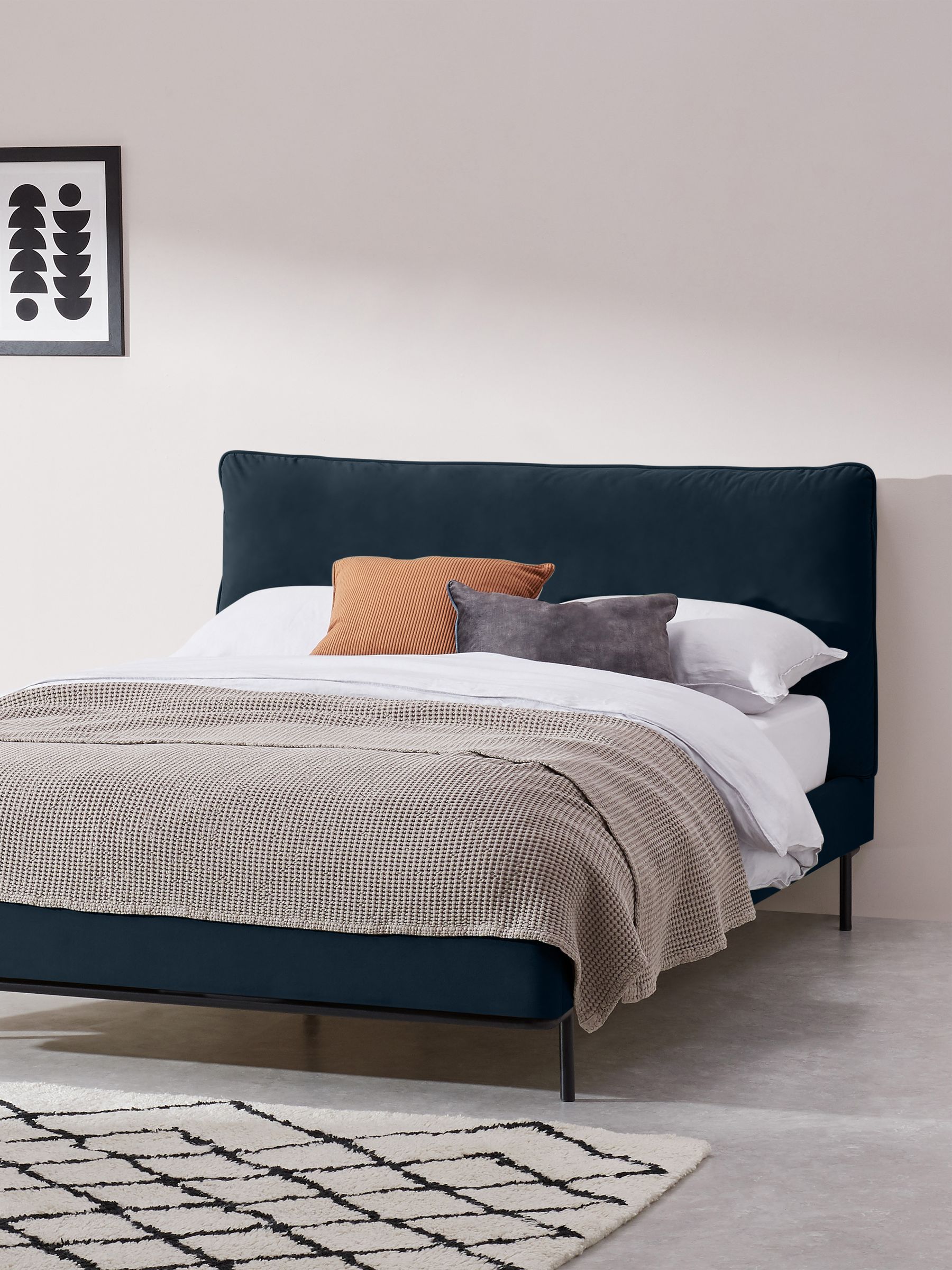 Buy Harlow Bed Bed Frame in Navy from the Made online shop