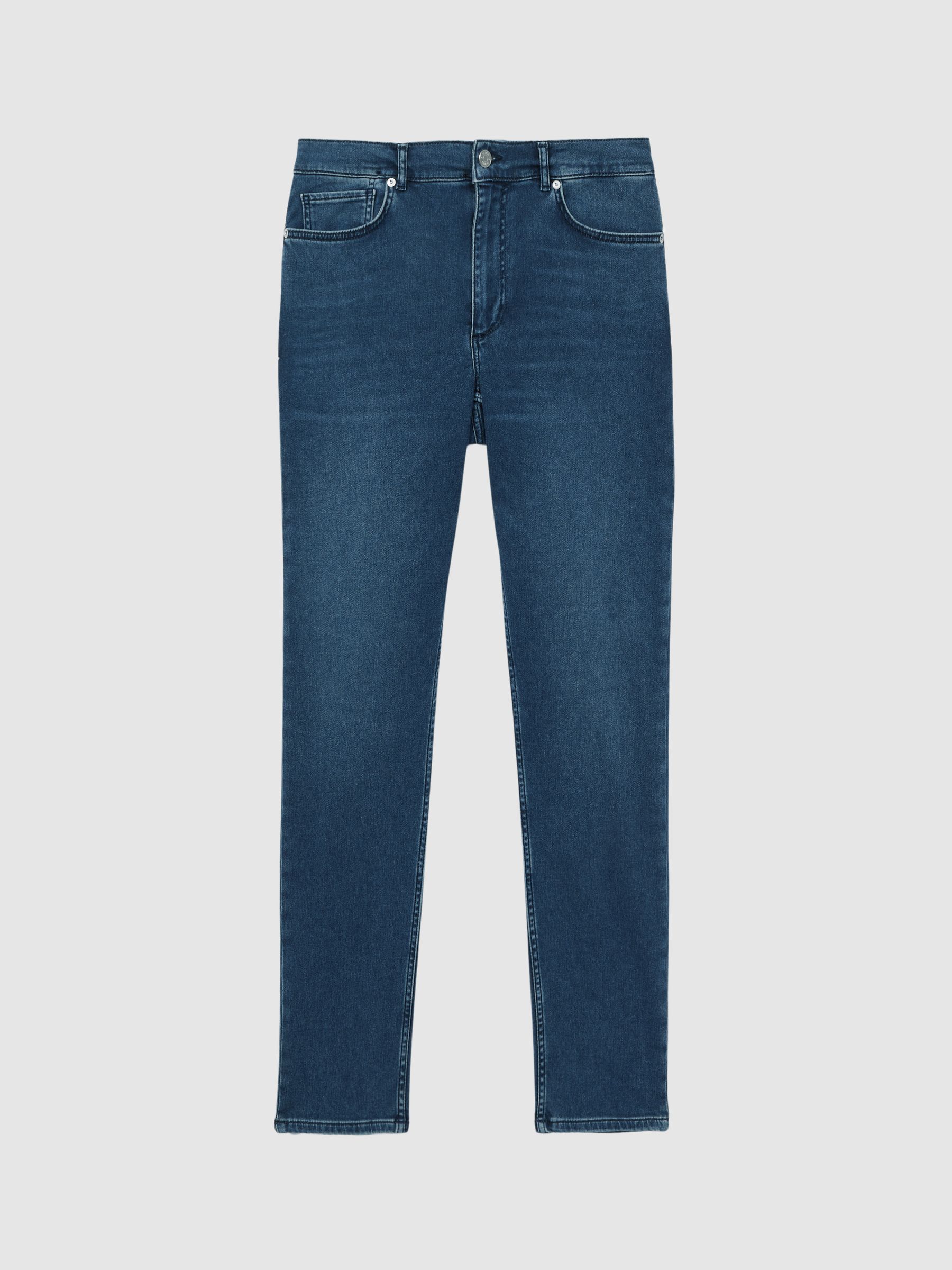 Slim Fit Jersey Jeans in Indigo - REISS