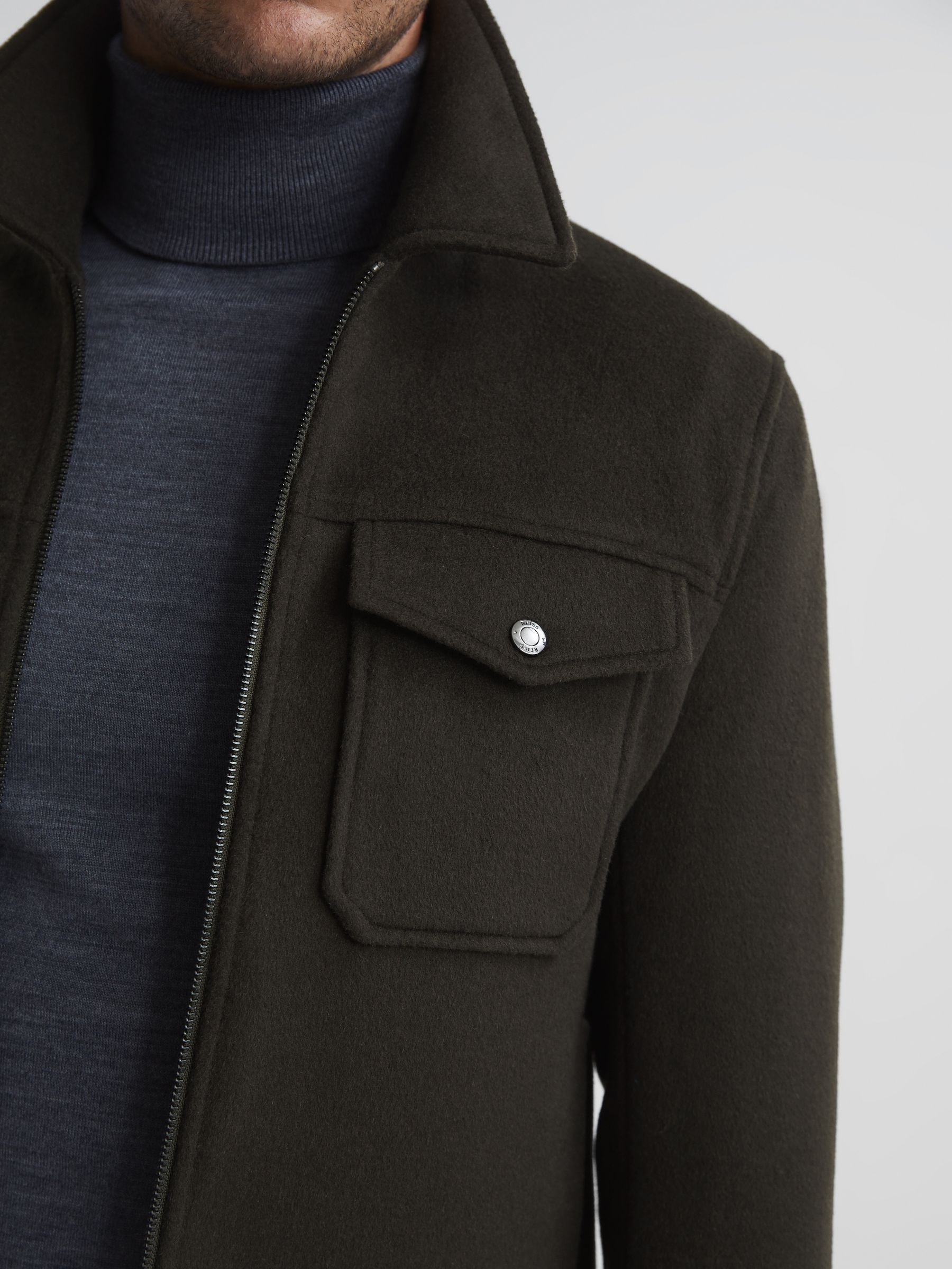 Reiss Peridoe Wool Trucker Jacket REISS Australia