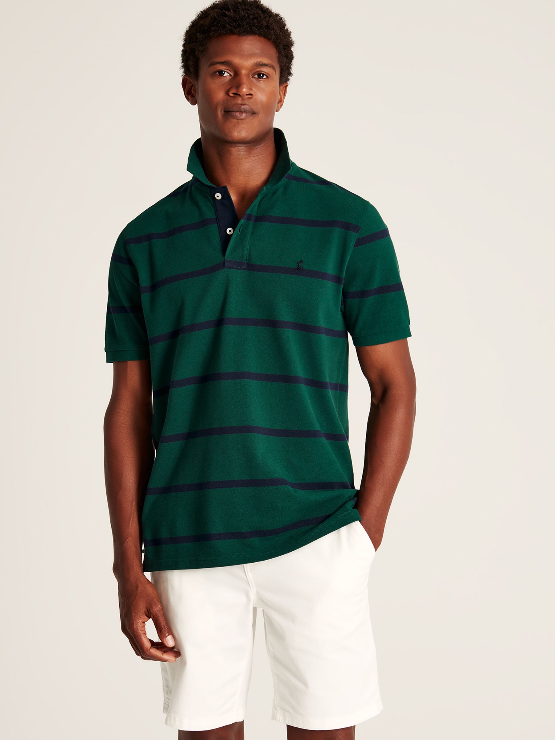 Buy Filbert Green Classic Fit Striped Polo Shirt from the Joules online ...