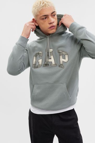 Buy Grey Logo Fleece Hoodie from the Gap online shop