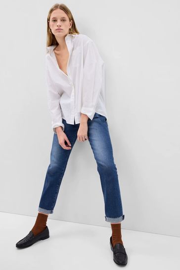 Buy Gap Mid Rise Girlfriend Washwell Cropped Jeans from the Gap online shop