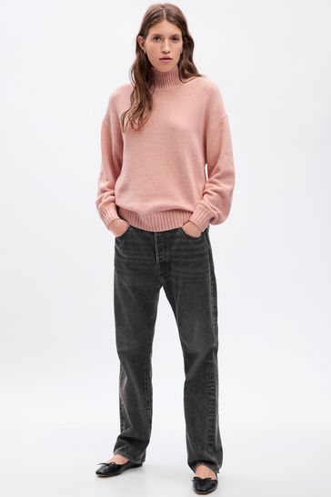 Buy Pink CashSoft Mock Neck Long Sleeve Jumper from the Gap online shop