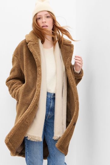 Buy Brown Sherpa Coat from the Gap online shop