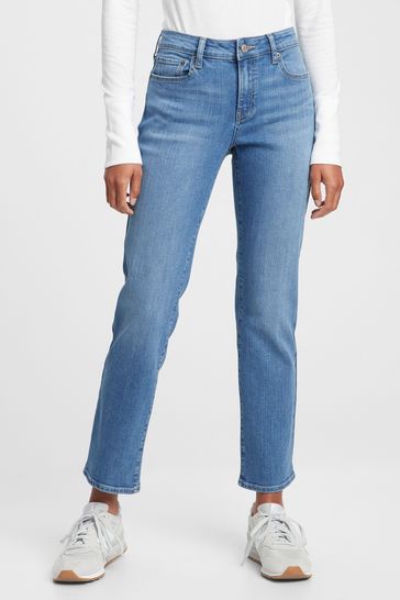 Buy Mid Rise Classic Straight Leg Jeans from the Gap online shop