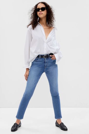 Buy Mid Blue Vintage Slim Stretch High Waisted Jeans from the Gap ...