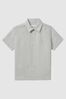 Short Sleeve Linen Shirt in Light Sage Green - Image 1 of 1
