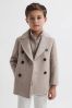 Junior Wool Blend Double Breasted Peacoat in Oatmeal - Image 1 of 1