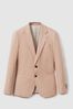 Single-Breasted Linen Suit Blazer Slim Fit in Pink - Image 1 of 1