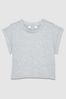 9-13 yrs Cotton-Jersey Cropped T-Shirt in Grey - Image 1 of 1