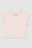 9-13 yrs Cotton-Jersey Cropped T-Shirt in Pale Pink - Image 1 of 1