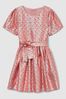 9-13 yrs Floral Fil-Coupé Dress in Pink - Image 1 of 1