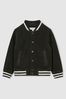 3-9 yrs Suede Varsity Bomber Jacket in Dark Green - Image 1 of 1