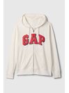 White Zip Up Arch Logo Hoodie - Image 1 of 1