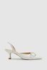 Camilla Elphick Snow White Leather Slingback Kitten Heels - Image 1 of 1