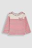 Raspberry Pink Butterfly Cotton Long Sleeve Pocket Breton Top - Image 1 of 1