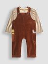 Toffee Safari Friends Applique Velour Dungarees & Top Set - Image 1 of 1
