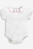White Floral Embroidered Collar Bodysuit - Image 1 of 1