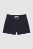 Plain Drawstring Swim Shorts in Navy - Image 1 of 1