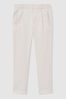 3-9 yrs Relaxed Elasticated Trousers with Turn-Ups in Ecru - Image 1 of 1